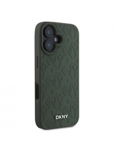 DKNY PU Läder Grid Pattern Magsafe Fodral till iPhone 16 Grön