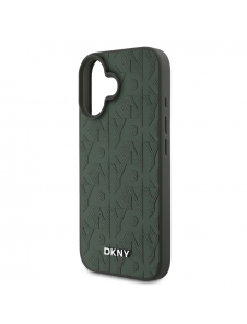 DKNY PU Läder Grid Pattern Magsafe Fodral till iPhone 16 Grön