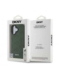 DKNY PU Läder Grid Pattern Magsafe Fodral till iPhone 16 Grön