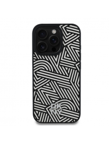 DKNY PU Läder Crosswalk Pattern Magsafe-fodral för iPhone 16 Pro Max Ivory
