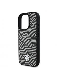 DKNY PU Läder Crosswalk Pattern Magsafe-fodral för iPhone 16 Pro Max Ivory