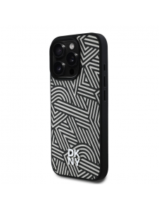 DKNY PU Läder Crosswalk Pattern Magsafe-fodral för iPhone 16 Pro Ivory