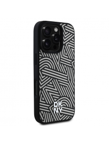 DKNY PU Läder Crosswalk Pattern Magsafe-fodral för iPhone 16 Pro Ivory
