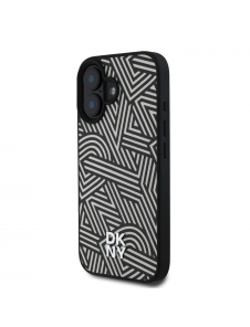 DKNY PU Läder Crosswalk Pattern Magsafe-fodral för iPhone 16 Ivory