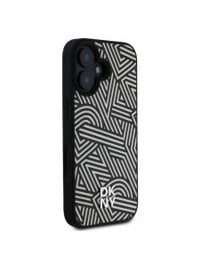 DKNY PU Läder Crosswalk Pattern Magsafe-fodral för iPhone 16 Ivory
