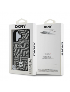 DKNY PU Läder Crosswalk Pattern Magsafe-fodral för iPhone 16 Ivory