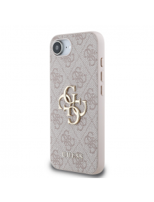 Guess PU 4G metalllogofodral för iPhone 16e Rosa