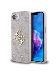 Guess PU 4G metalllogofodral för iPhone 16e Rosa