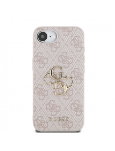 Guess PU 4G metalllogofodral för iPhone 16e Rosa