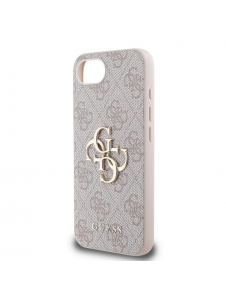 Guess PU 4G metalllogofodral för iPhone 16e Rosa
