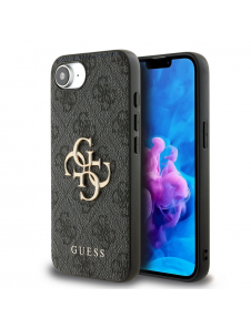 Guess PU 4G metalllogofodral för iPhone 16e Grå