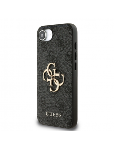 Guess PU 4G metalllogofodral för iPhone 16e Grå