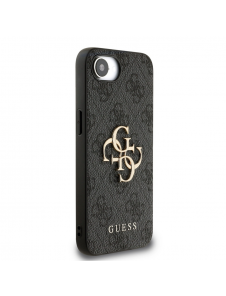 Guess PU 4G metalllogofodral för iPhone 16e Grå