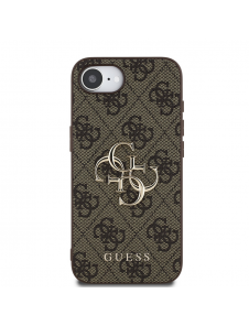 Guess PU 4G metalllogofodral för iPhone 16e Brun