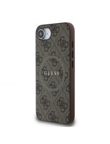 Guess PU Leather 4G Colored Ring MagSafe Fodral för iPhone 16e Brun