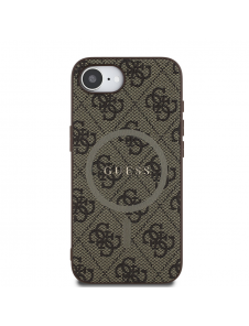 Guess PU Leather 4G Colored Ring MagSafe Fodral för iPhone 16e Brun