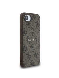 Guess PU Leather 4G Colored Ring MagSafe Fodral för iPhone 16e Brun