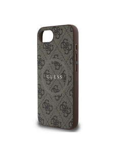 Guess PU Leather 4G Colored Ring MagSafe Fodral för iPhone 16e Brun