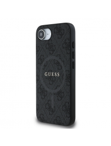 Guess PU Leather 4G Colored Ring MagSafe Fodral för iPhone 16e Svart