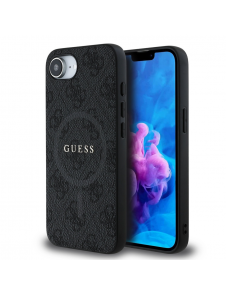 Guess PU Leather 4G Colored Ring MagSafe Fodral för iPhone 16e Svart