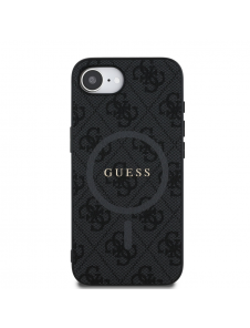 Guess PU Leather 4G Colored Ring MagSafe Fodral för iPhone 16e Svart