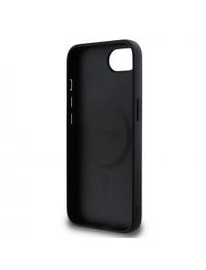 Guess PU Leather 4G Colored Ring MagSafe Fodral för iPhone 16e Svart