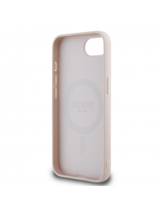 Guess PU Grained Classic Logo MagSafe Fodral för iPhone 16e Rosa