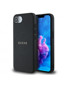 Guess PU Grained Classic Logo MagSafe Fodral för iPhone 16e Svart
