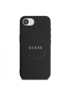 Guess PU Grained Classic Logo MagSafe Fodral för iPhone 16e Svart