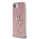 Guess PU Fixed Glitter 4G metalllogofodral för iPhone 16e Rosa