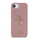Guess PU Fixed Glitter 4G metalllogofodral för iPhone 16e Rosa