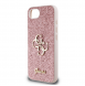 Guess PU Fixed Glitter 4G metalllogofodral för iPhone 16e Rosa