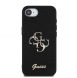 Guess PU Fixed Glitter 4G metalllogofodral för iPhone 16e Svart