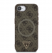 Guess PU 4G Strass Triangle metalllogofodral för iPhone 16e Brun