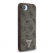 Guess PU 4G Strass Triangle metalllogofodral för iPhone 16e Brun