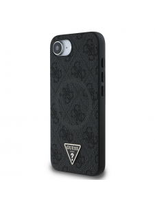Guess PU 4G Strass Triangle Metal Logo Fodral till iPhone 16e Svart