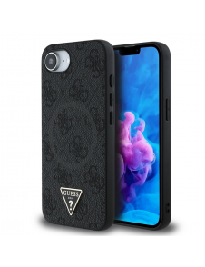Guess PU 4G Strass Triangle Metal Logo Fodral till iPhone 16e Svart