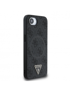 Guess PU 4G Strass Triangle Metal Logo Fodral till iPhone 16e Svart