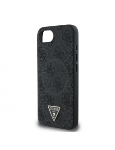 Guess PU 4G Strass Triangle Metal Logo Fodral till iPhone 16e Svart