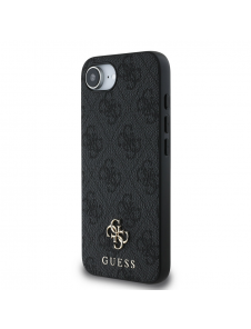Guess PU 4G Small Metal Logo MagSafe Fodral för iPhone 16e Grå