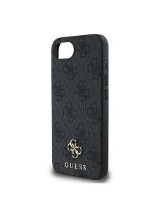 Guess PU 4G Small Metal Logo MagSafe Fodral för iPhone 16e Grå