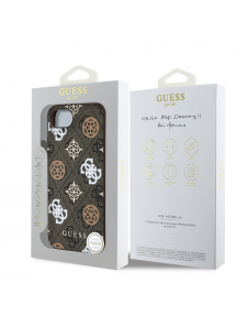 Guess PU 4G Peony MagSafe Fodral till iPhone 16e Brun