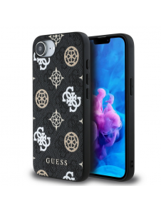 Guess PU 4G Peony MagSafe Fodral för iPhone 16e Svart