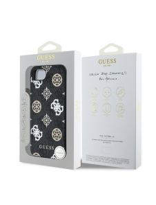 Guess PU 4G Peony MagSafe Fodral för iPhone 16e Svart