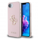 Guess PU Grained 4G metalllogofodral för iPhone 16e Rosa