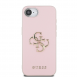 Guess PU Grained 4G metalllogofodral för iPhone 16e Rosa