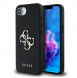 Guess PU Grained 4G metalllogofodral för iPhone 16e Svart