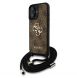 Guess PU 4G Metal Logo Crossbody Strap Fodral till iPhone 16 Brun