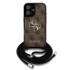 Guess PU 4G Metal Logo Crossbody Strap Fodral till iPhone 16 Brun
