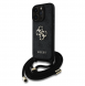 Guess PU 4G Metal Logo Crossbody Strap Fodral för iPhone 16 Pro Max Svart